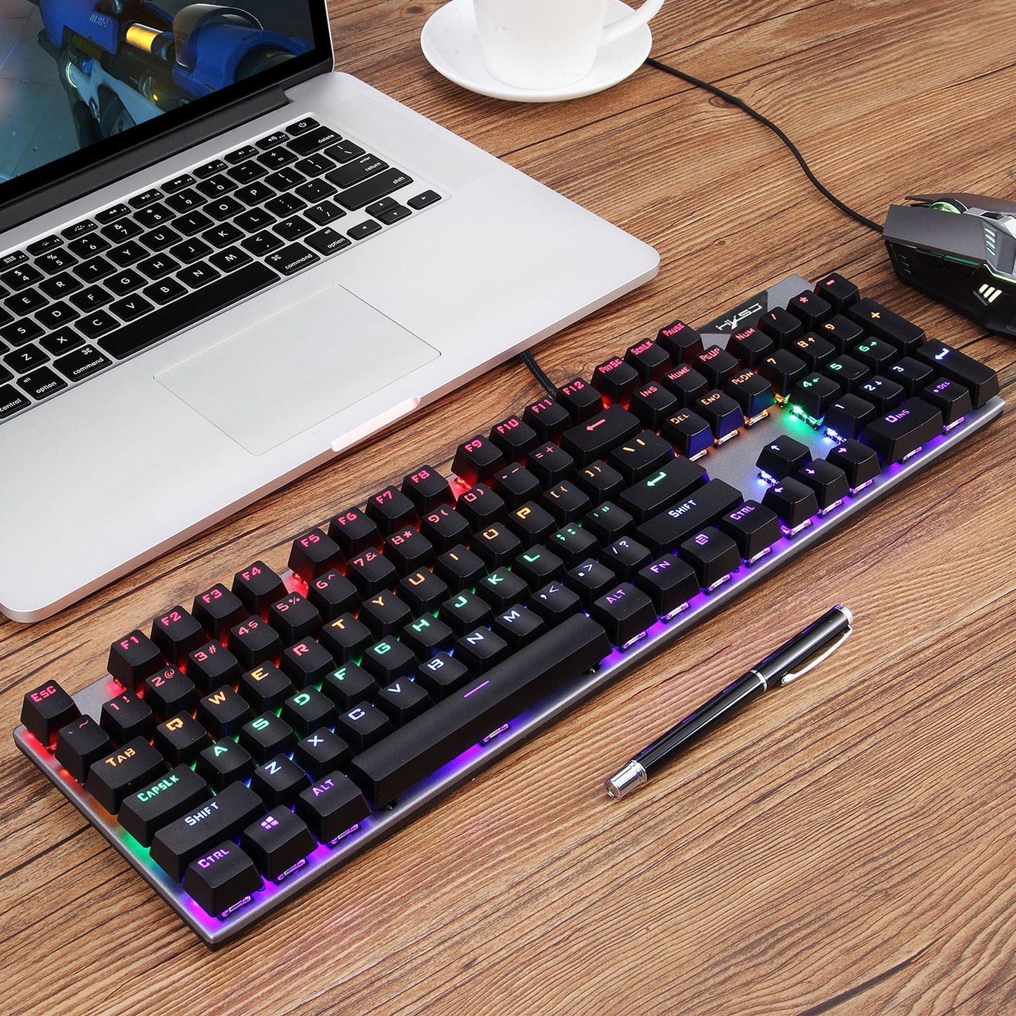 RGB Mechanical Gaming Keyboard – Full Size 104-Key Wired Esports Keyboard (Blue Switch)