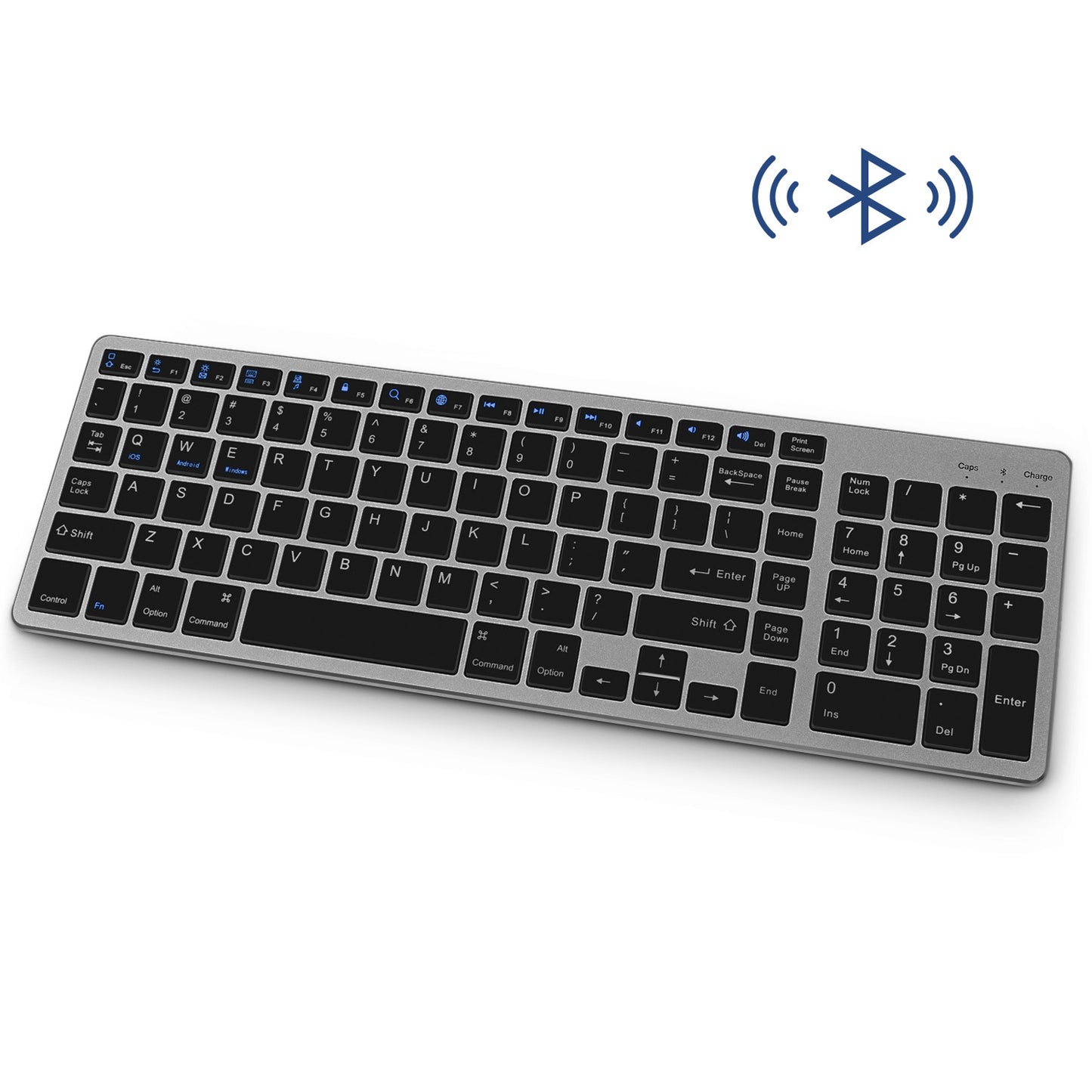 Slim Bluetooth Wireless Keyboard for iPad, Tablet, Phone & Laptop (Rechargeable)
