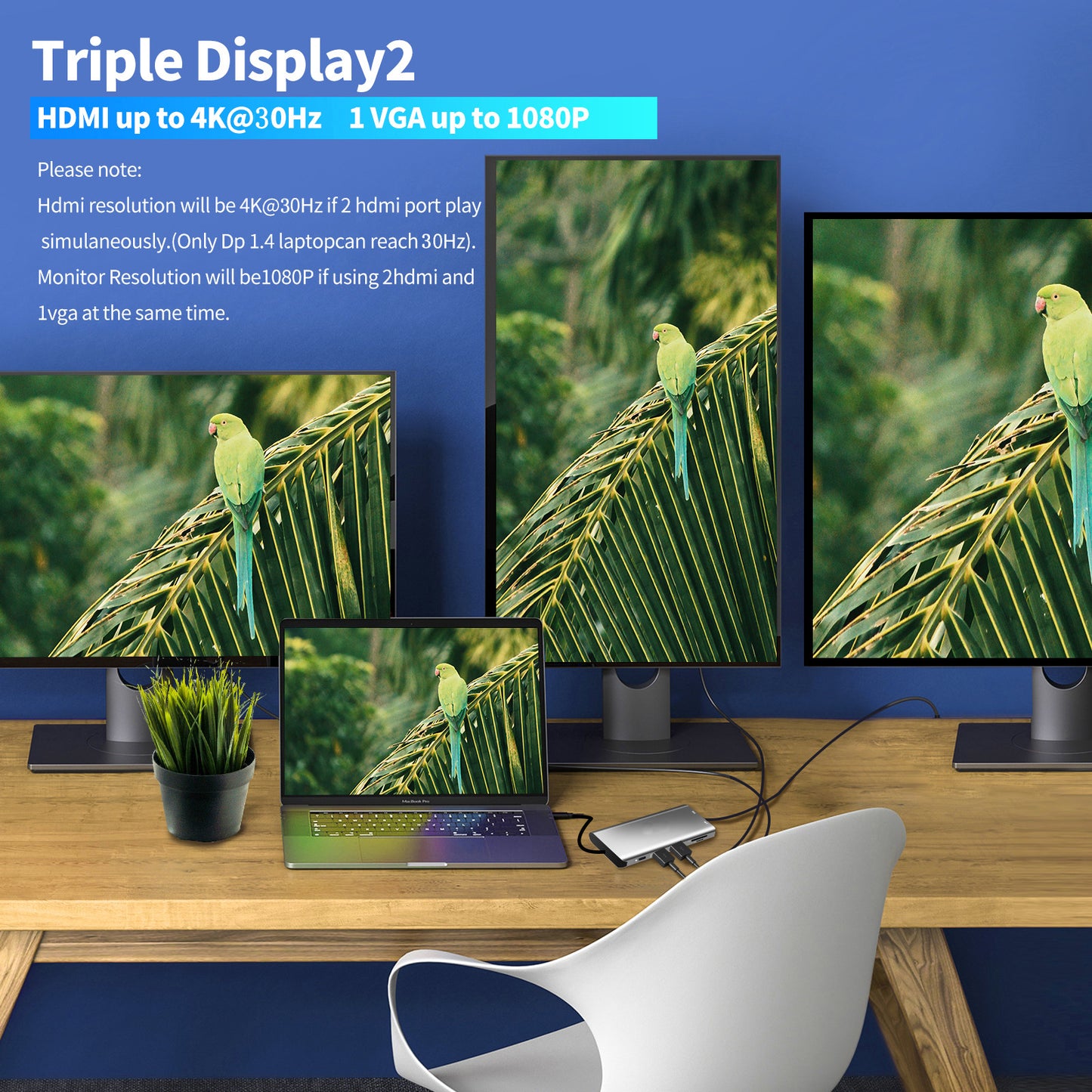 12-in-1 USB-C Hub Docking Station – Dual HDMI, VGA, 100W PD Charging