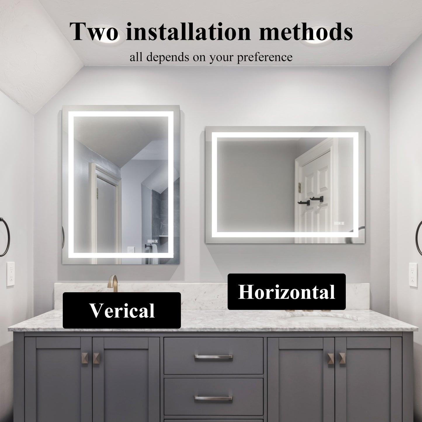 LumiLux™ 48” LED Bathroom Vanity Mirror – Anti-Fog & Dimmable