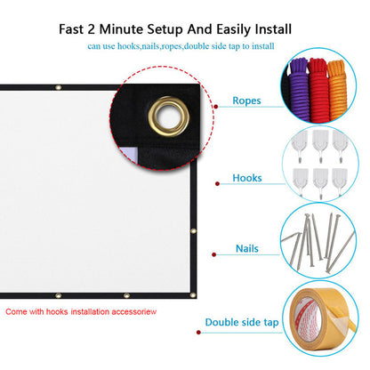 60"-120″ Portable HD Projector Screen (Indoor & Outdoor)
