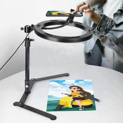 26cm LED Ring Light with Adjustable Desk Tripod & Phone Holder