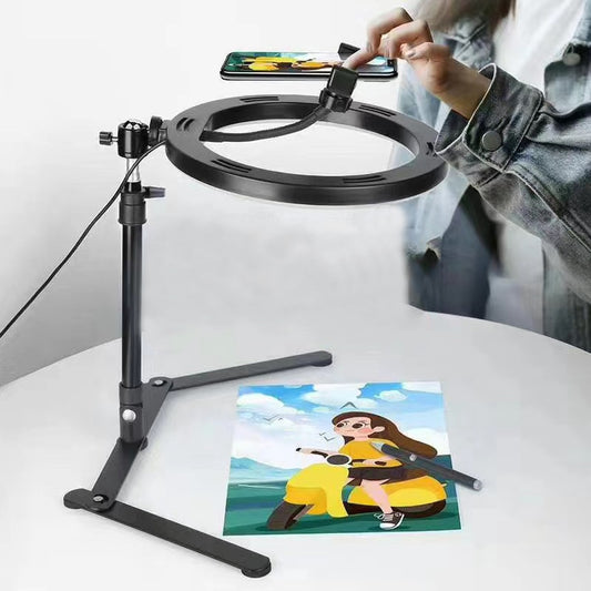 26cm LED Ring Light with Adjustable Desk Tripod & Phone Holder