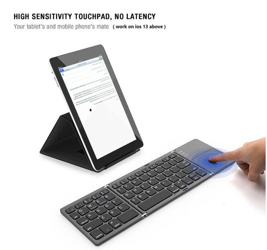 BO33 Foldable Bluetooth Keyboard with Touchpad – Mini Wireless & Rechargeable