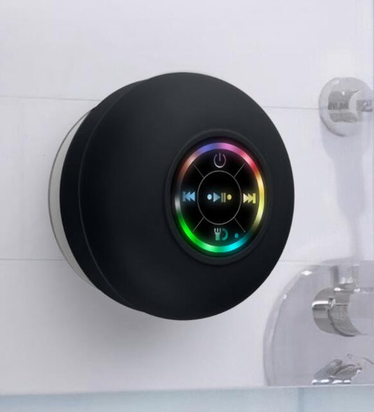 Waterproof Bluetooth Shower Speaker with LED Lights & Suction Cup