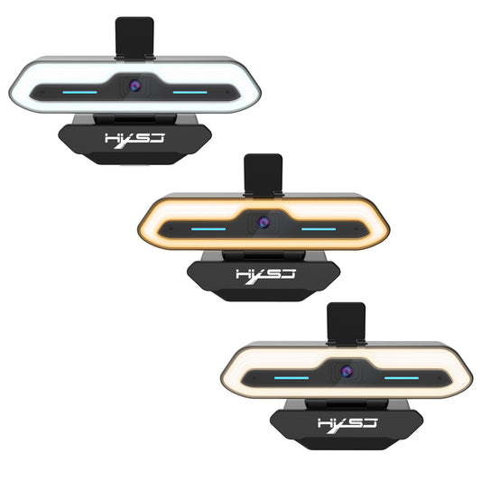 HD Autofocus Webcam with Built-In Microphone & Adjustable Ring Light