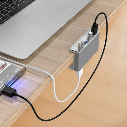 Aluminum Clip-On USB 3.0 Hub – 4-Port High-Speed Charging & Data Hub