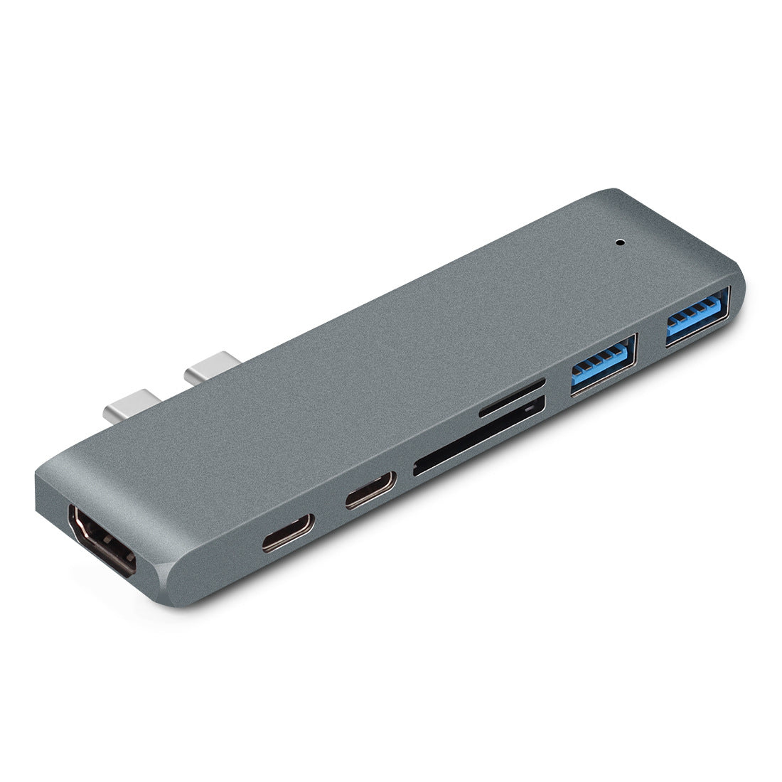 7-in-1 USB-C Hub – Dual USB-C, HDMI 4K, USB 3.0 & Card Reader