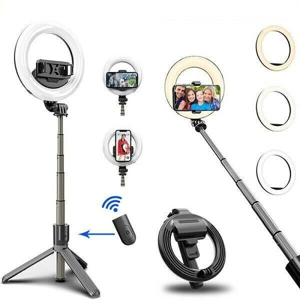 Bluetooth Selfie Stick Tripod with LED Fill Light