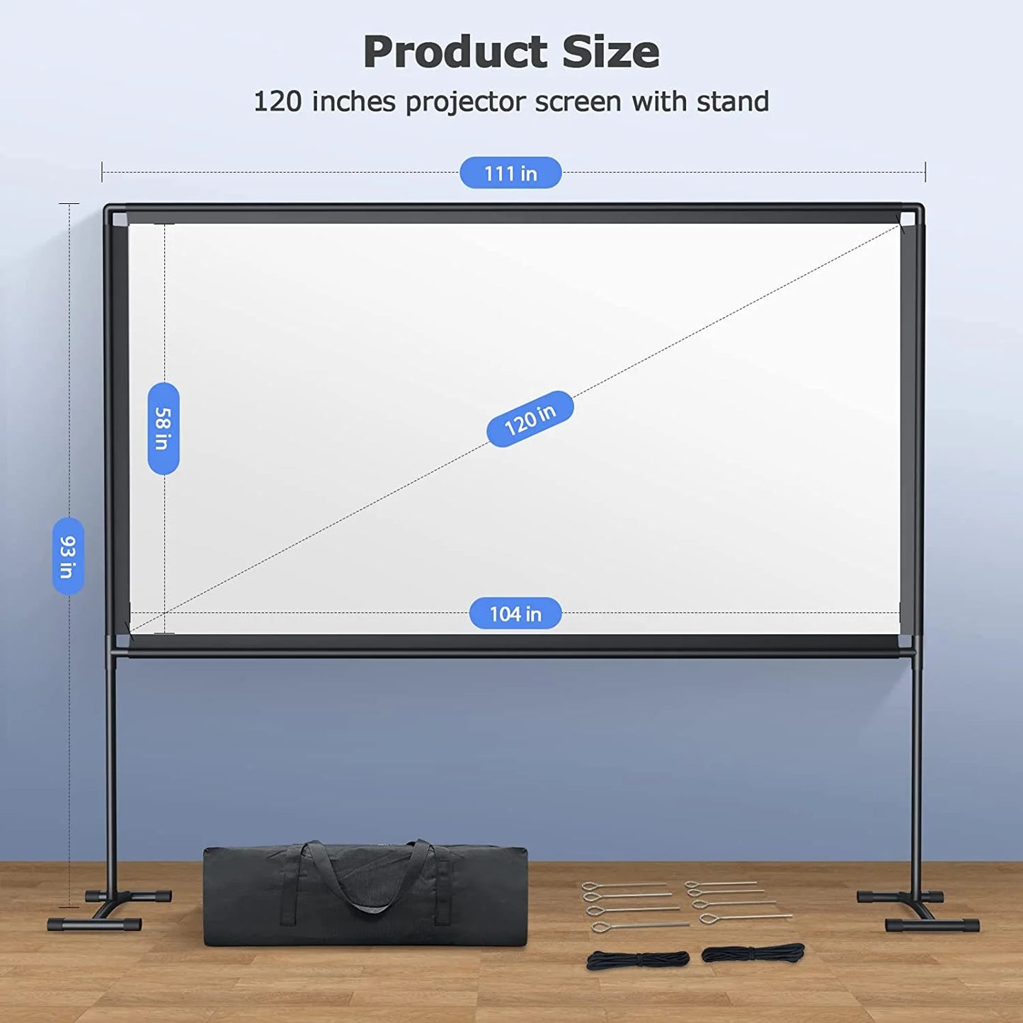 60"-120″ Portable HD Projector Screen (Indoor & Outdoor)