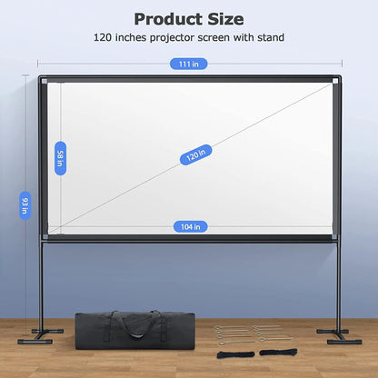 60"-120″ Portable HD Projector Screen (Indoor & Outdoor)